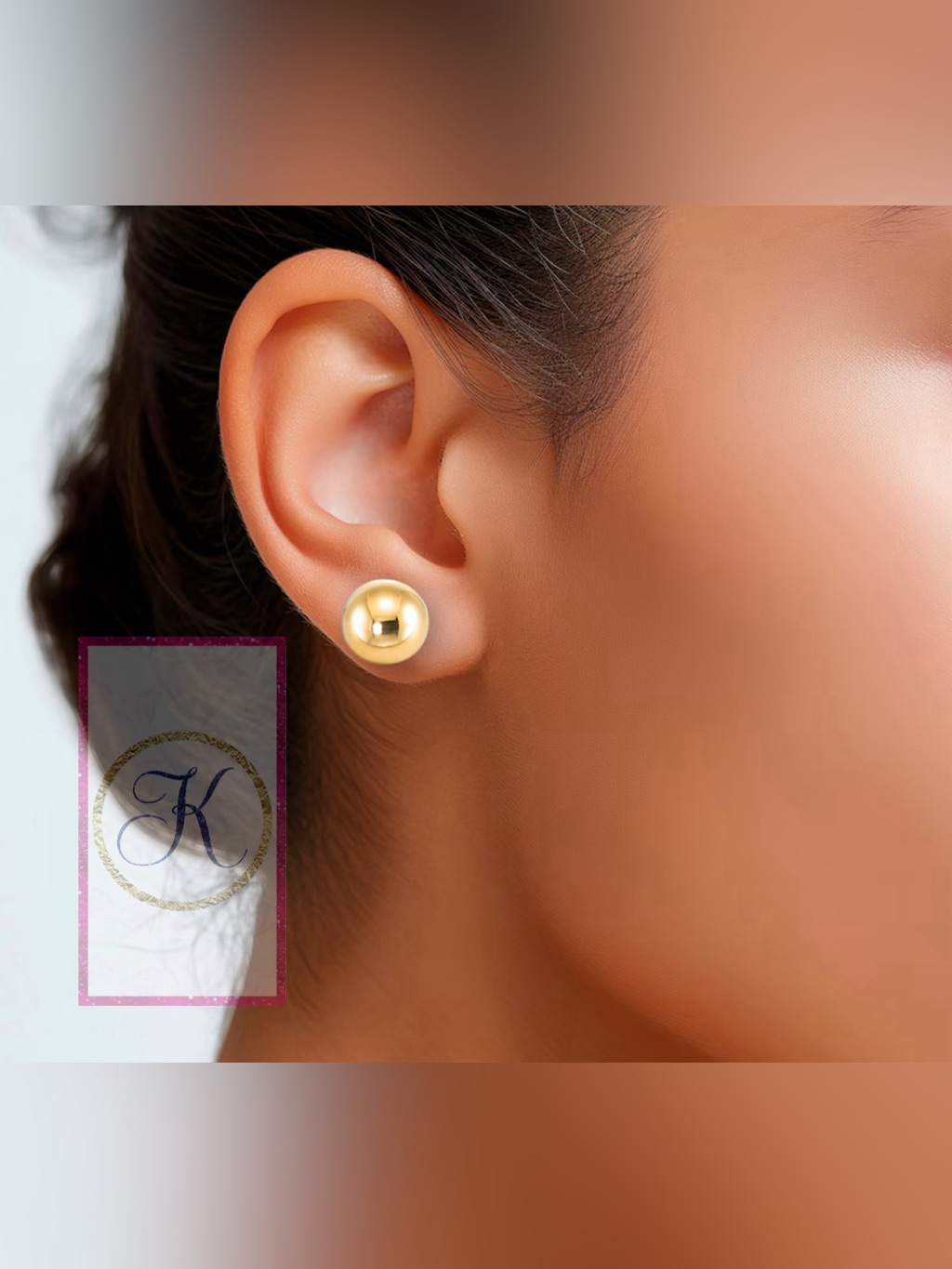 Gold Ball Stud Earrings 18k Yellow Gold 5mm Stainless Steel Studs Gold Ball Stud Earrings 18k Yellow Gold 5mm Stainless Steel Studs